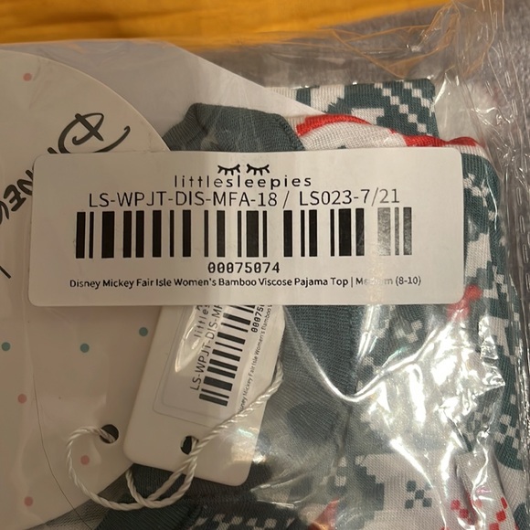 Little Sleepies Disney Mickey Women’s Pajama Top Size Medium 8-10 NWT - Picture 3 of 4